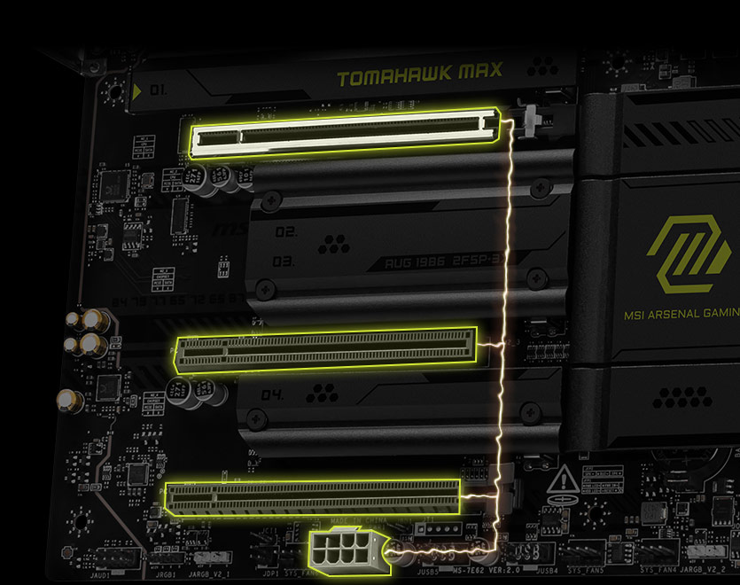 B850 Tomahawk max wifi PCIe supplimental powerS