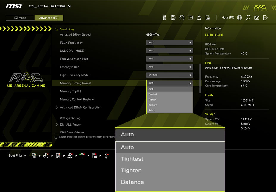 High-Efficiency Mode MAG B850