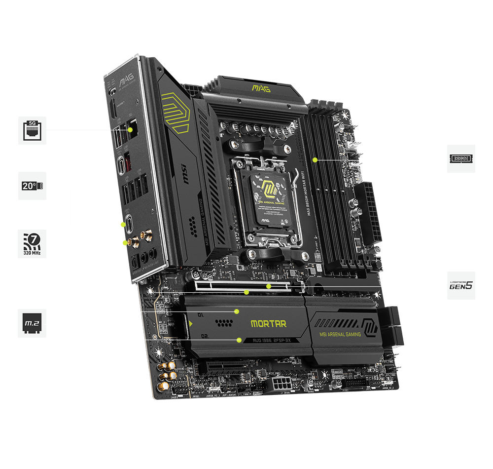 Msi MAG B850M MORTAR WIFI Connectivity