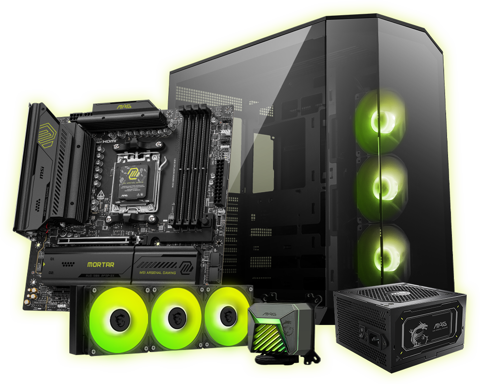 msi MAG B850M MORTAR WIFI with msi Componets