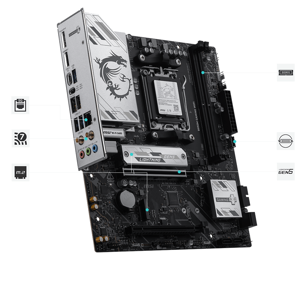 B850M GAMING WIFI Connectivity