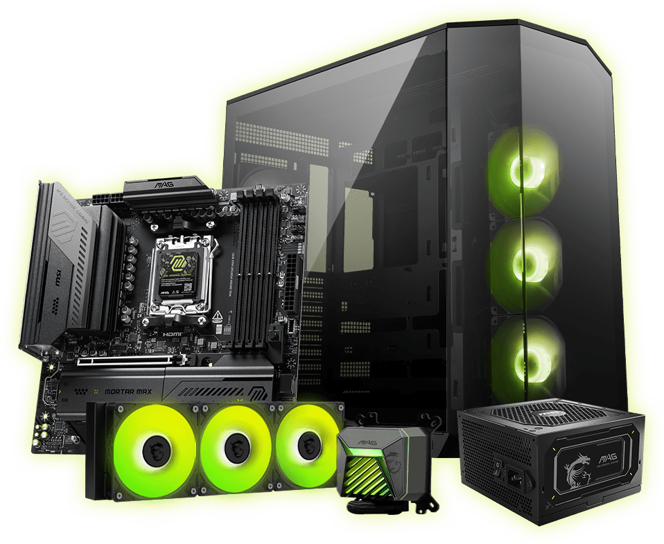 msi MAG B850M MORTAR MAX WIFI with msi Componets