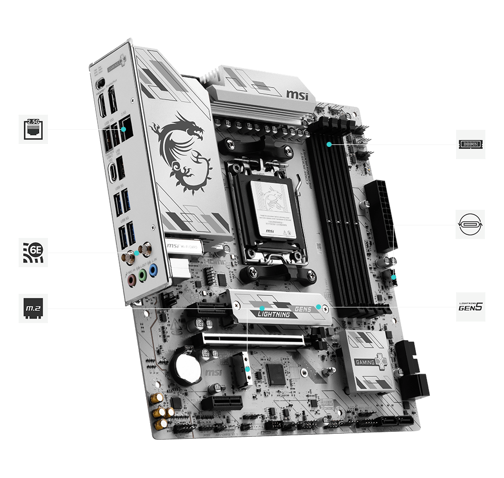 MSI B850M GAMING PLUS WIFI6E Connectivity