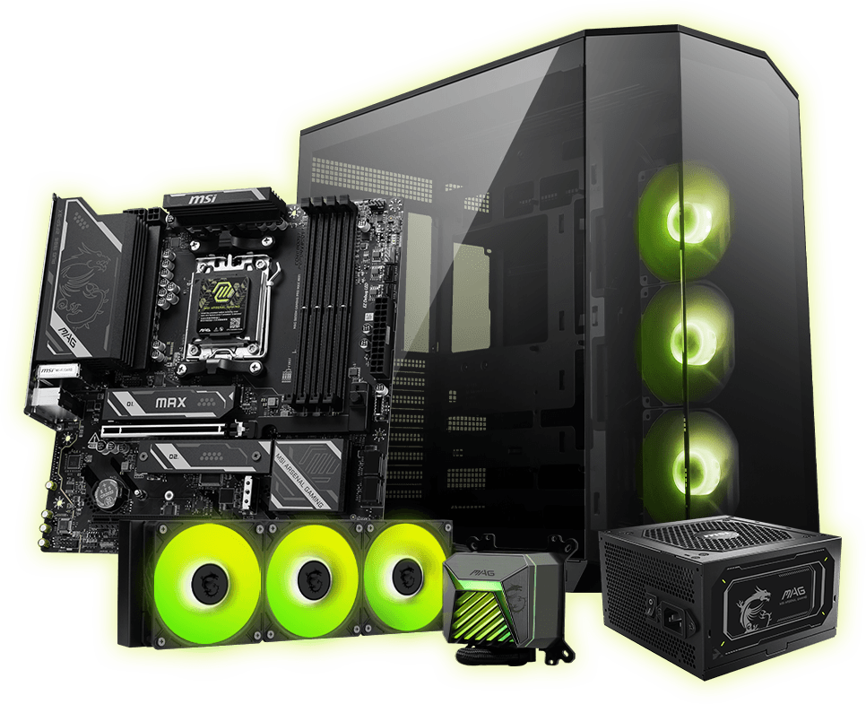 msi MAG B850M GAMING PRO MAX WIFI with msi Componets