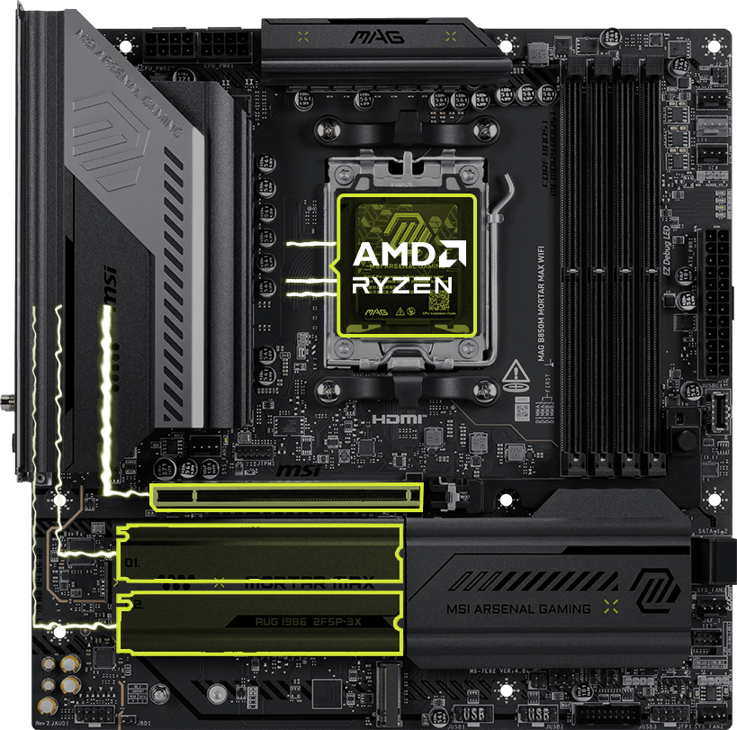 MSI MAG B850M MORTAR MAX WIFI Lanes (Rev 2) Optimized