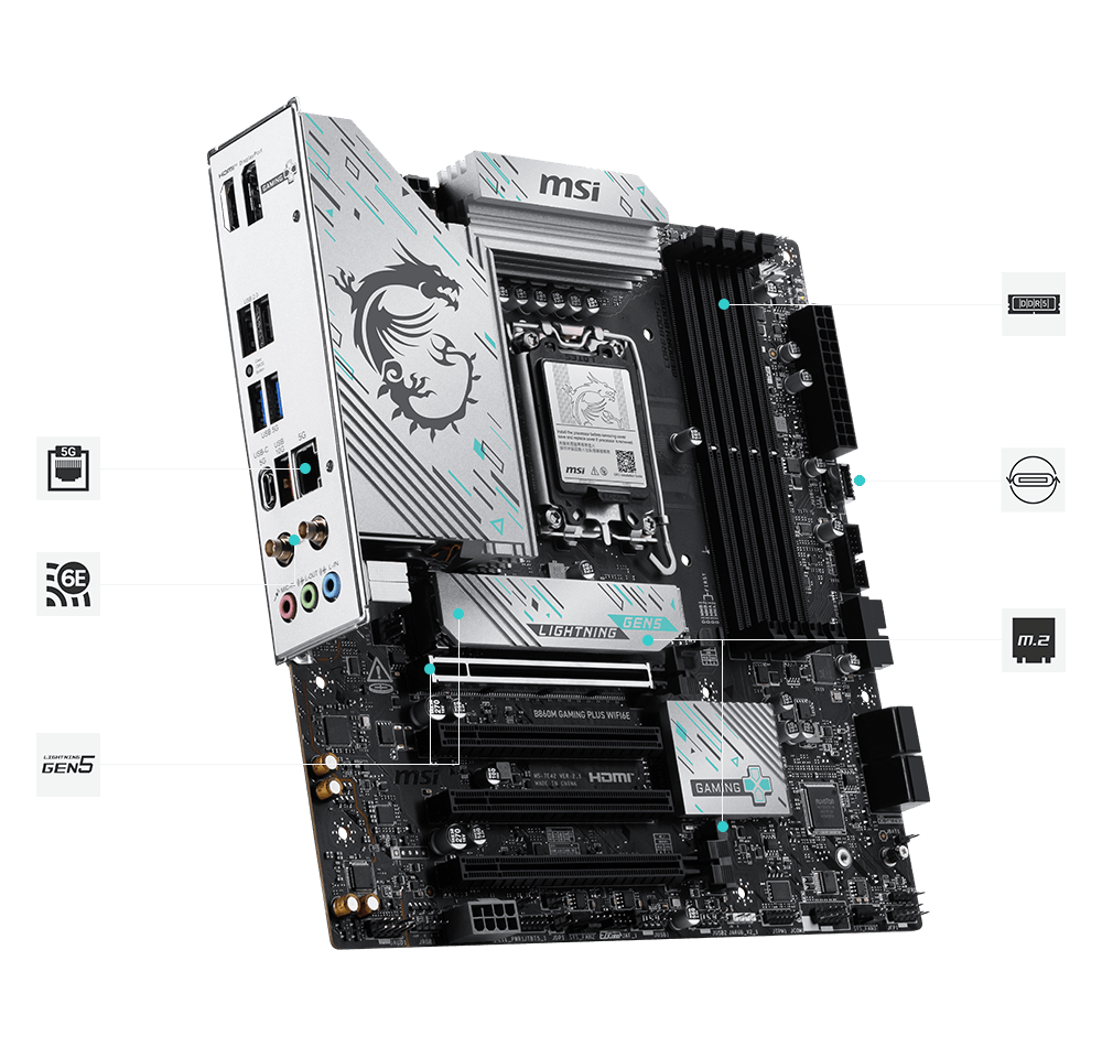 MSI B860M GAMING PLUS WIFI6E Connectivity