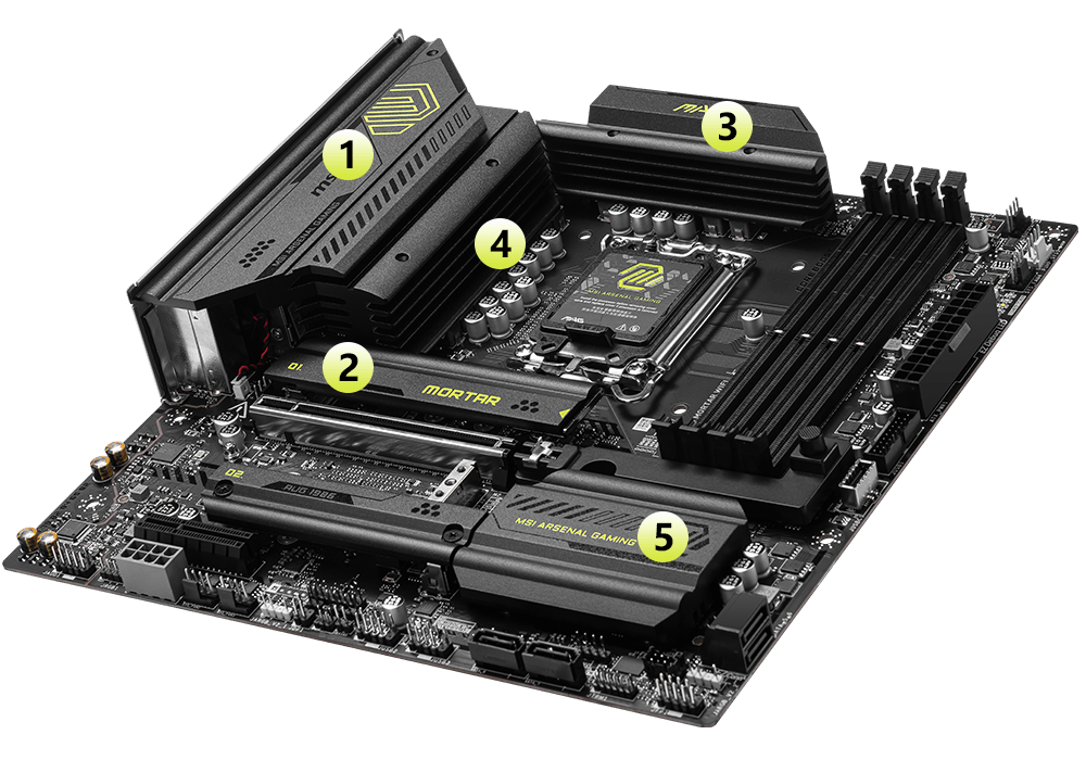 MSI MAG B860M MORTAR WIFI cooling overview
