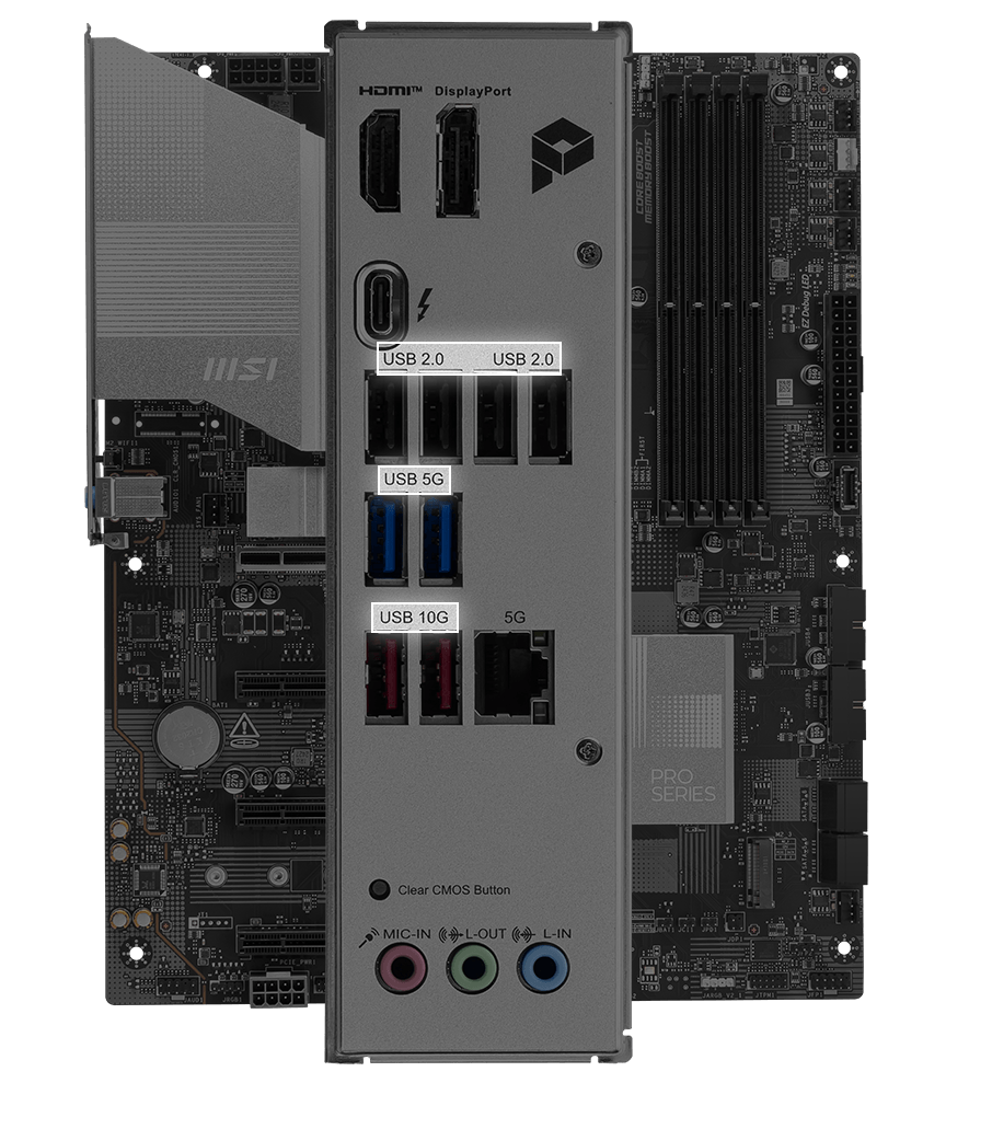 back io USB port