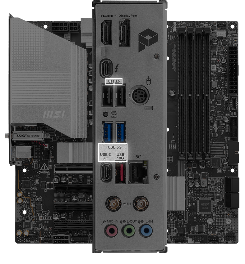 back io USB port