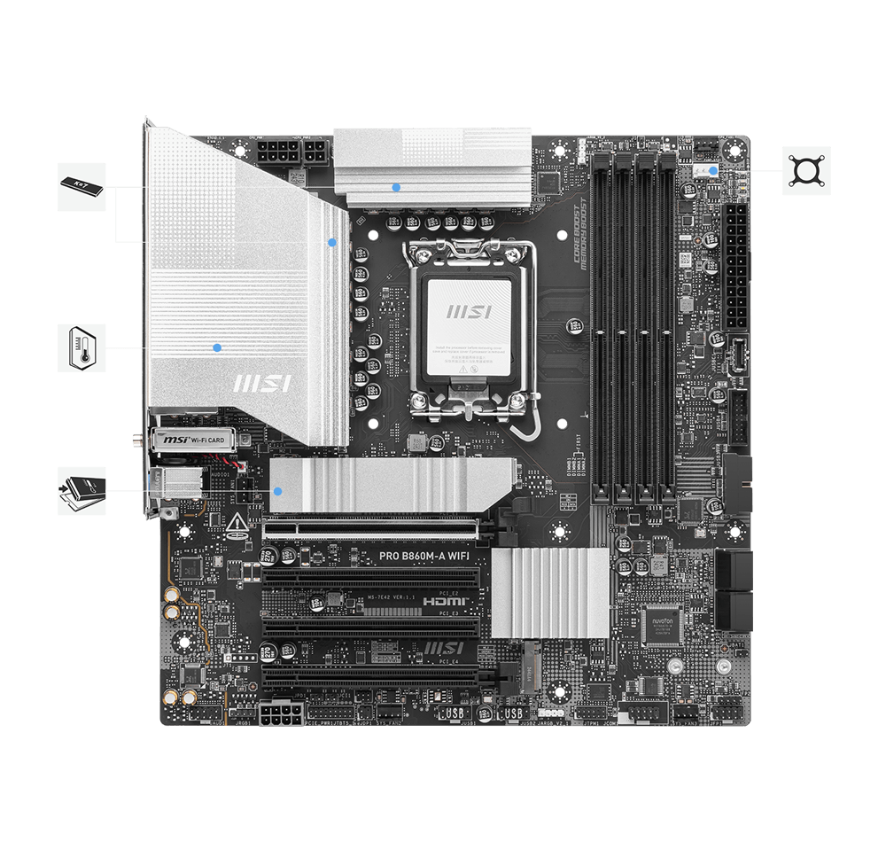msi pro b860m-a wifi stable features