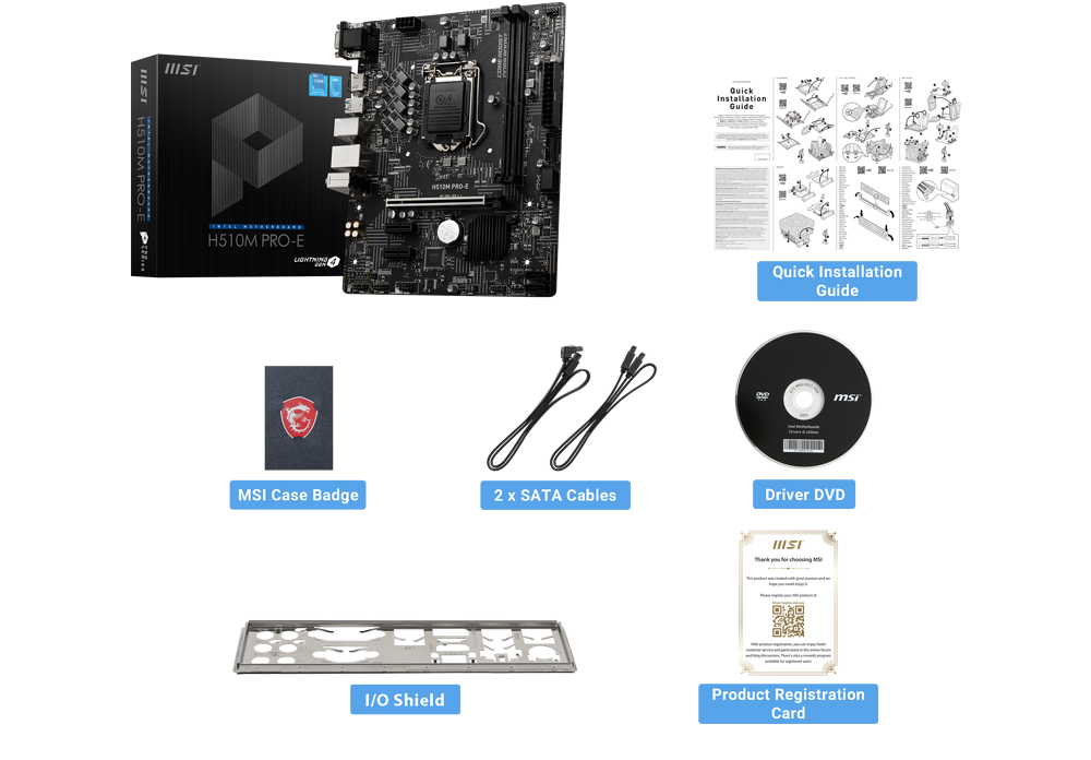 MSI H510M-A PRO box content
