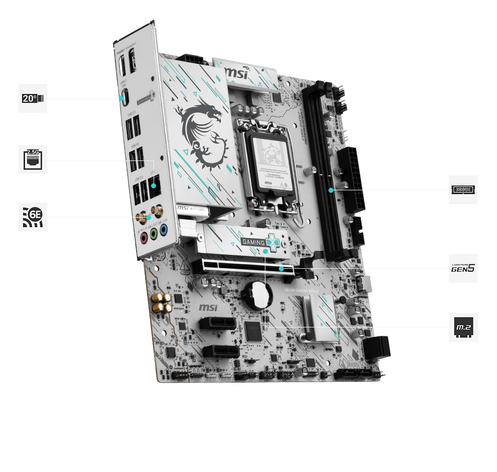 MSI H810M GAMING WIFI6E Connectivity