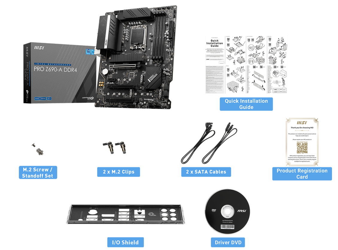MSI Z590-A PRO box content