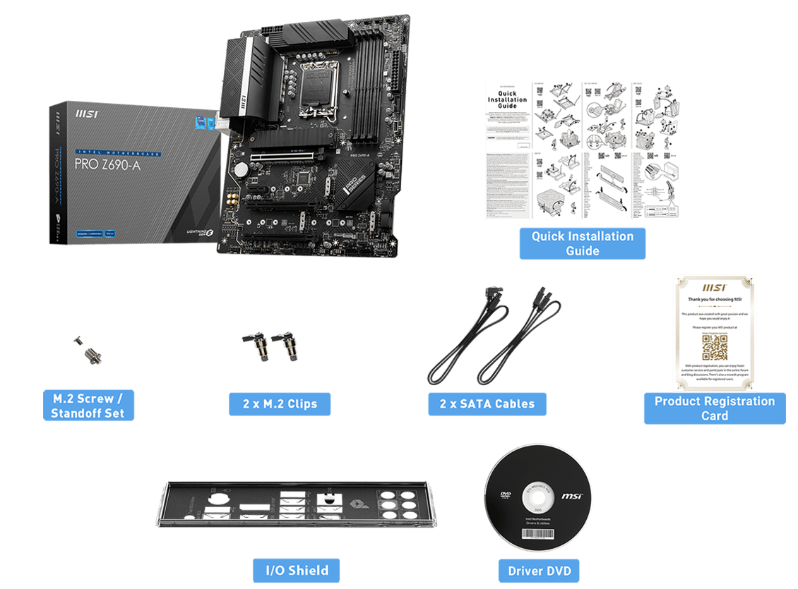 MSI Z590-A PRO box content
