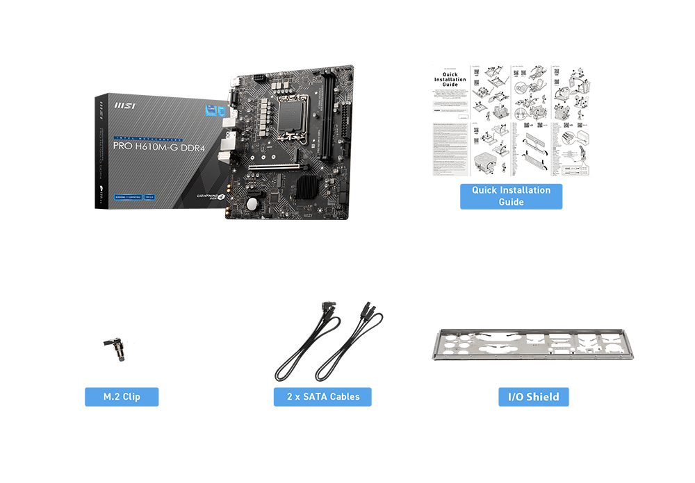 MSI H510M-A PRO box content