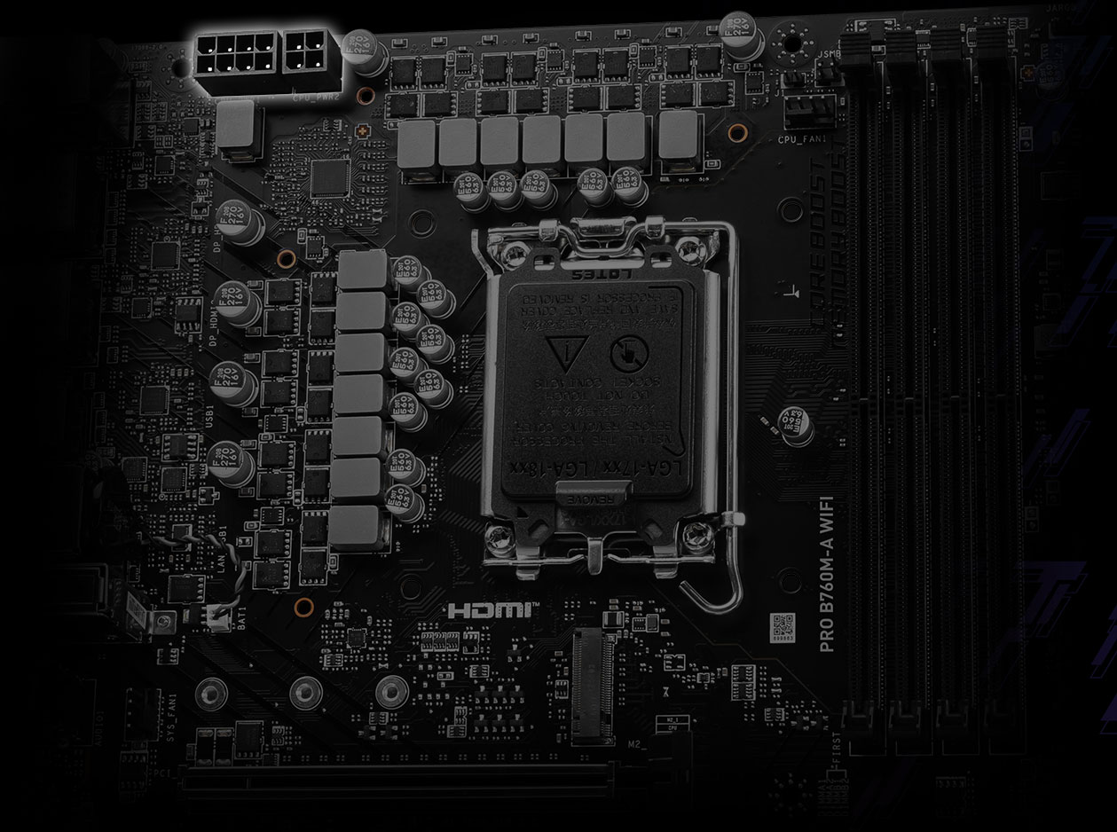 MSI Pro B760M-A wifi double power connection