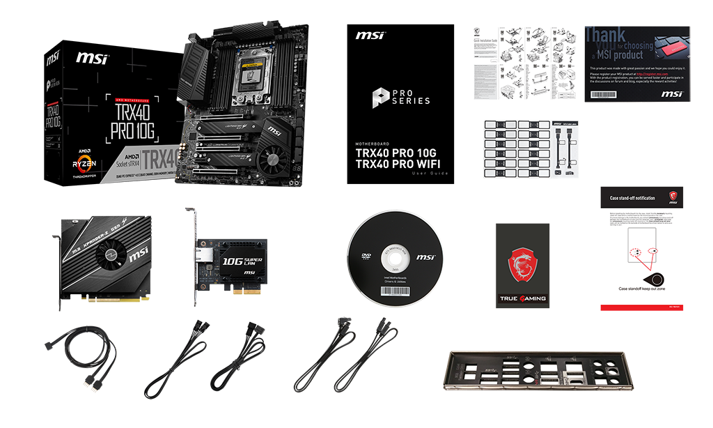 MSI TRX40 PRO 10G box content