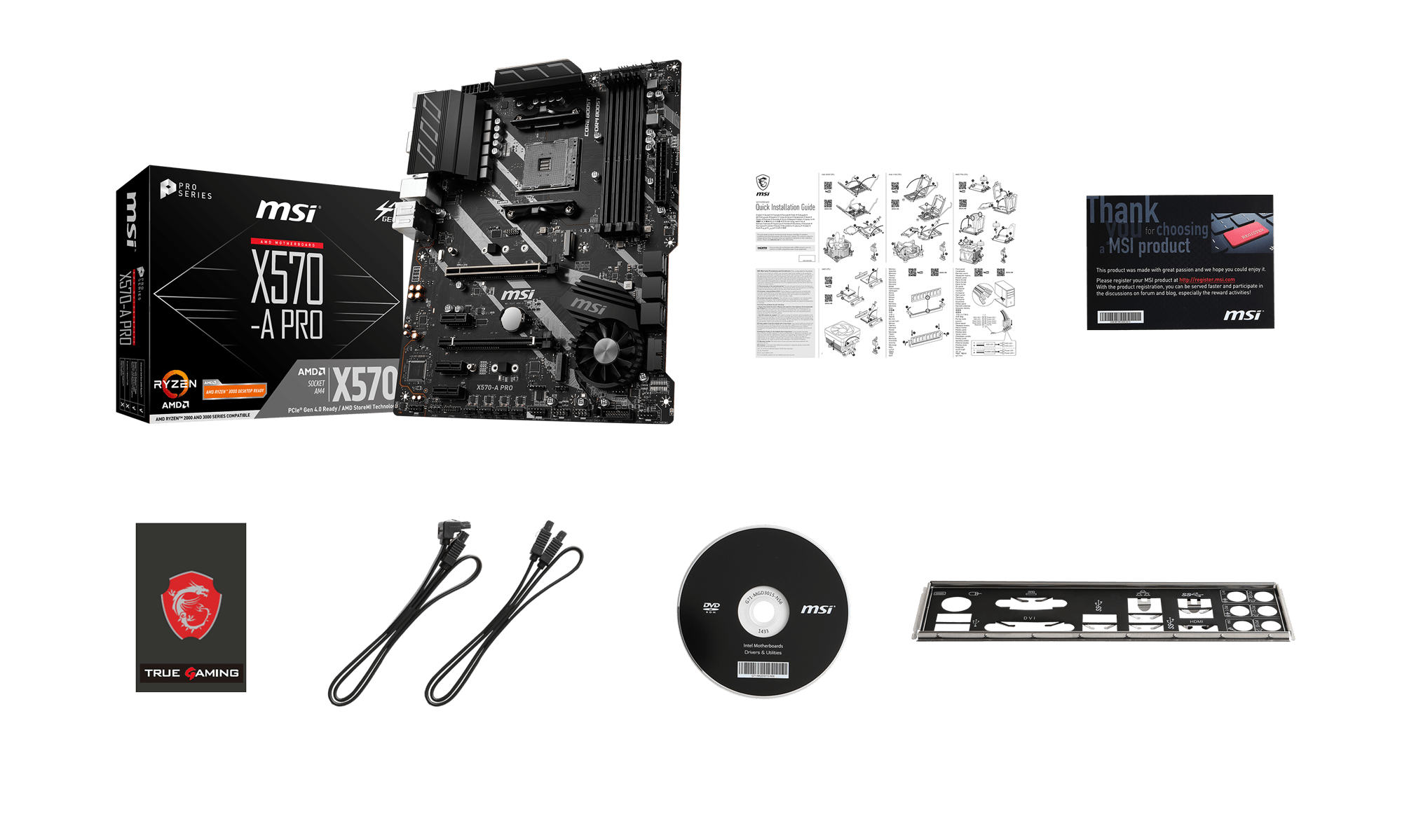 MSI X570-A PRO box content