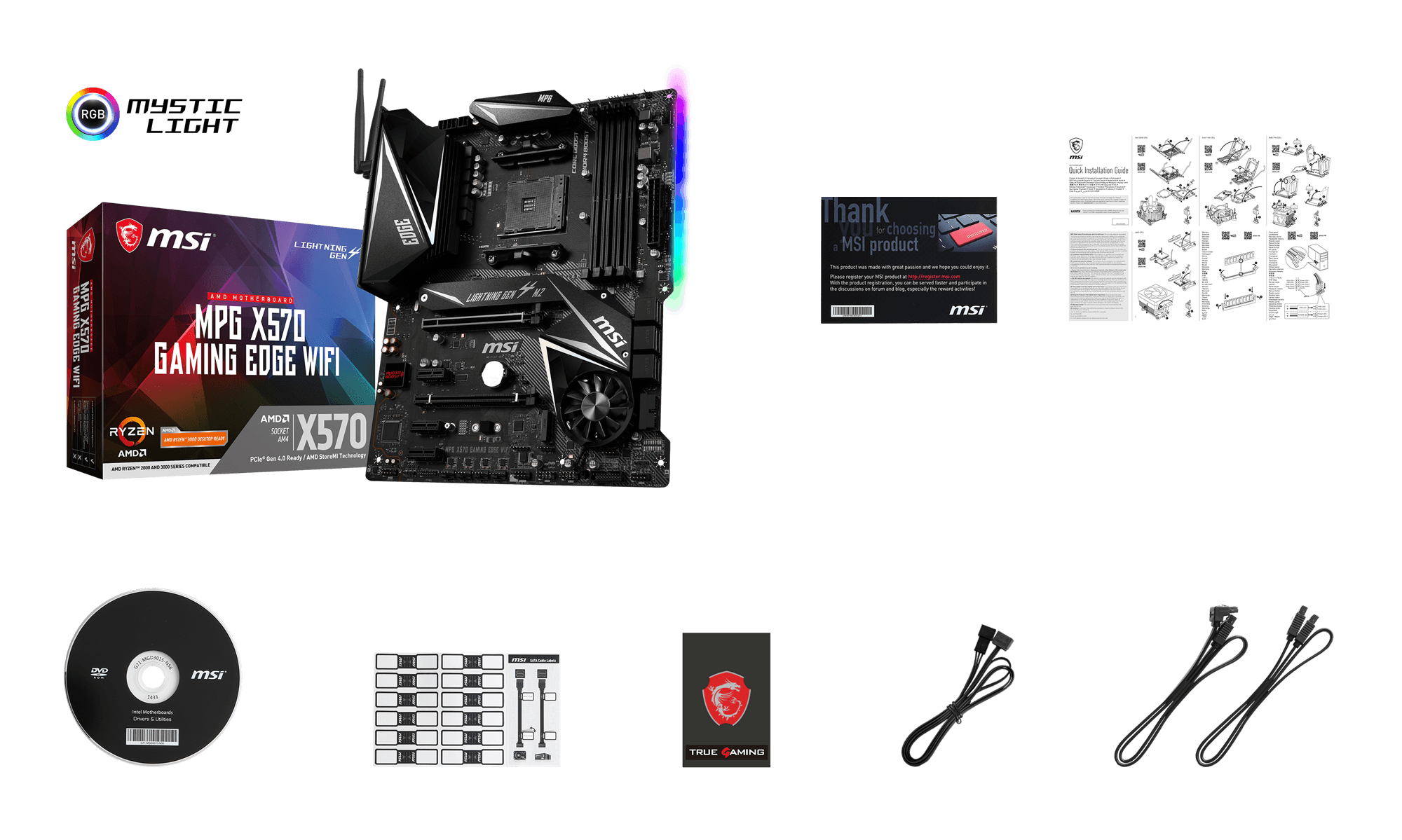 MSI MPG X570 GAMING EDGE WIFI box content