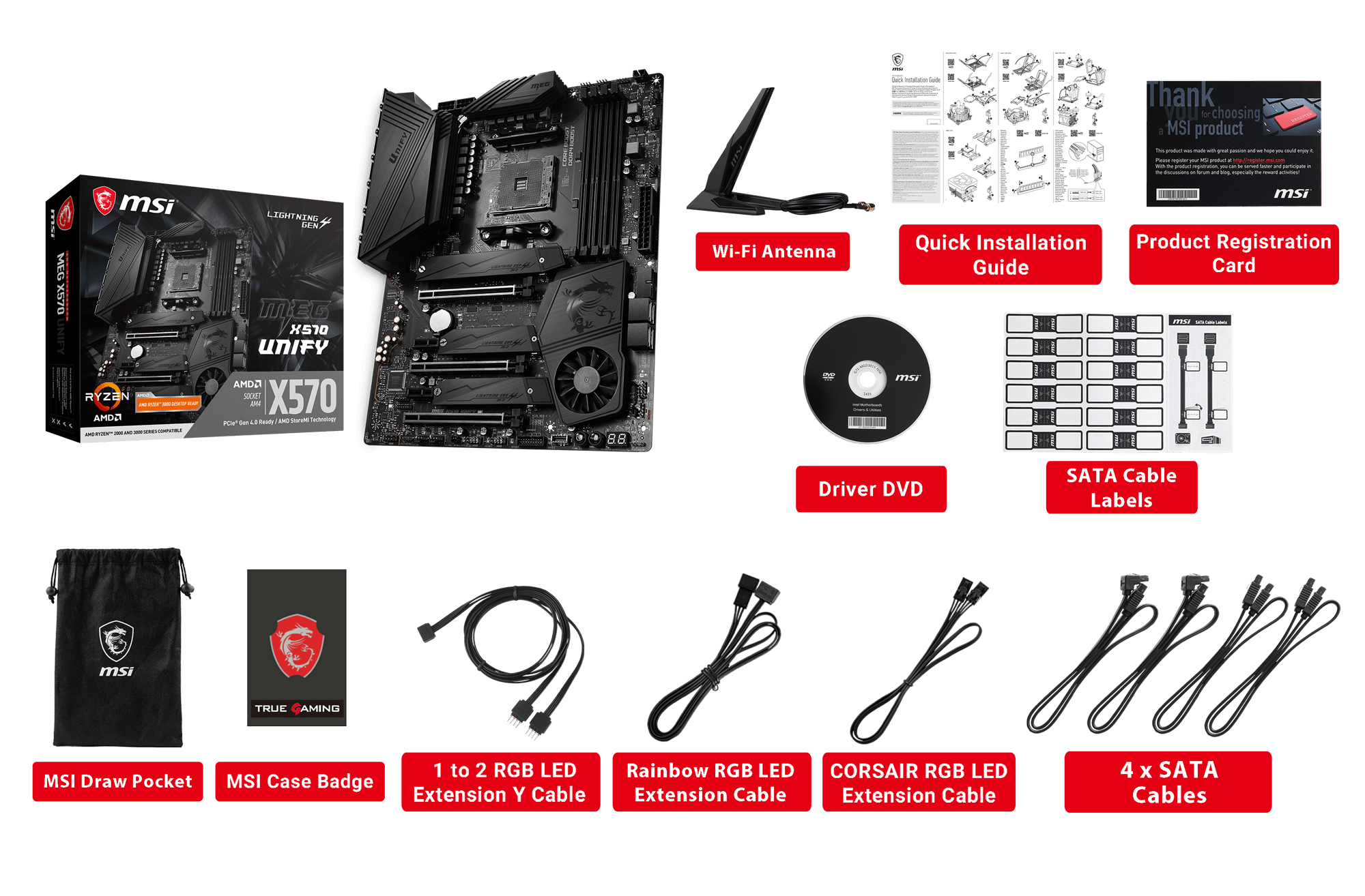 MSI MEG X570 UNIFY box content
