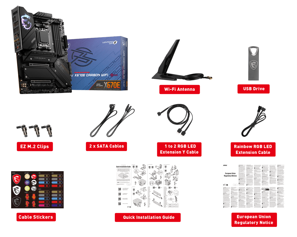 MPG X670E CARBON WIFI package