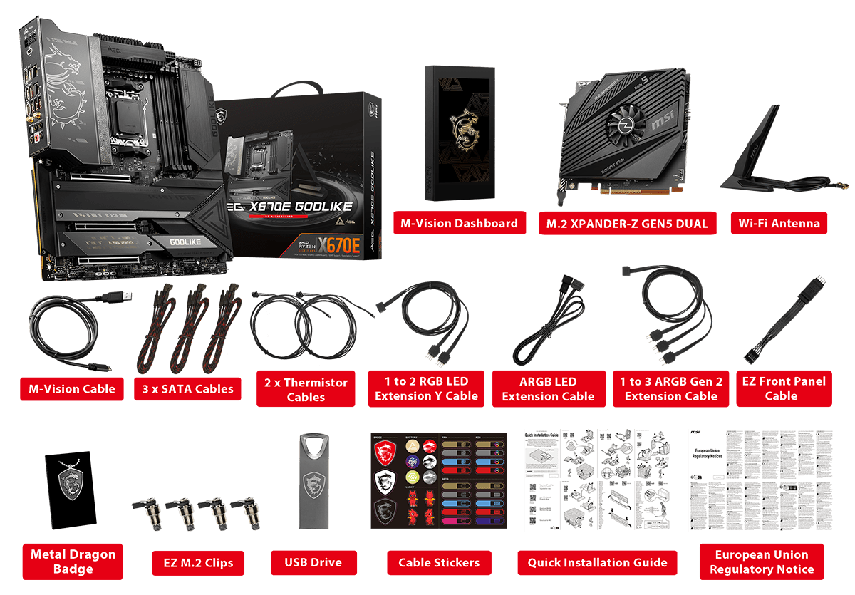 MSI MEG Z690 GODLIKE box content