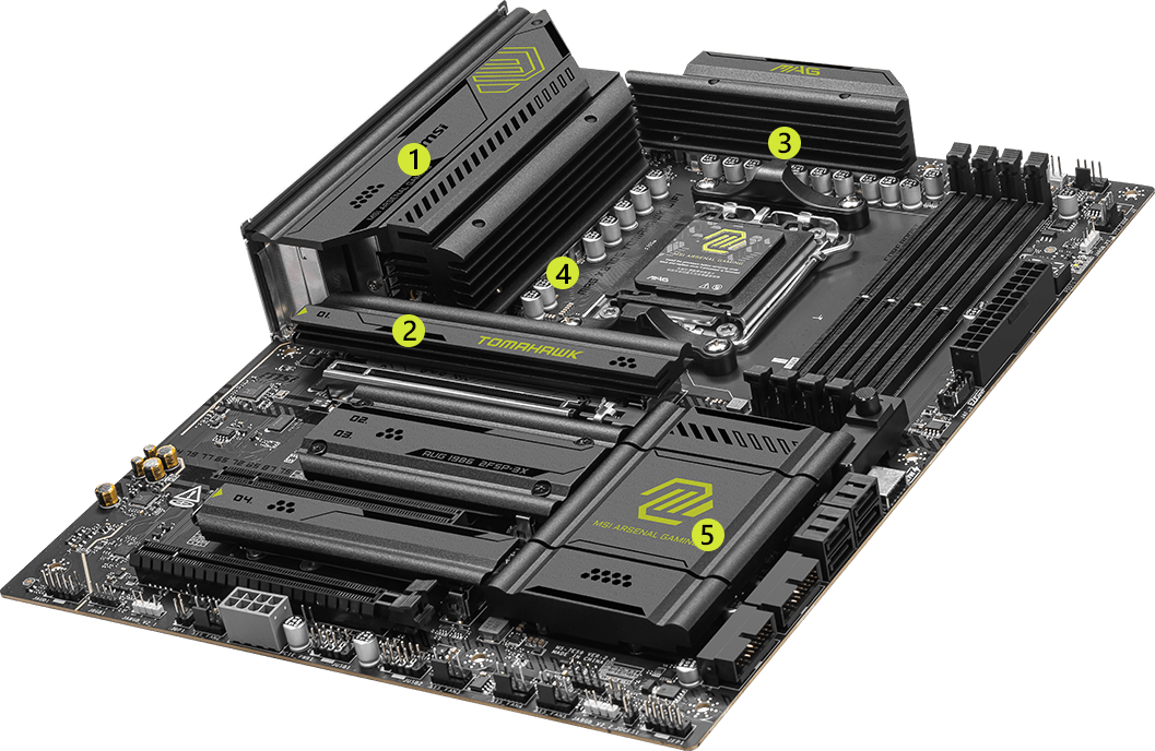 X870E Tomahawak cooling overview mobile