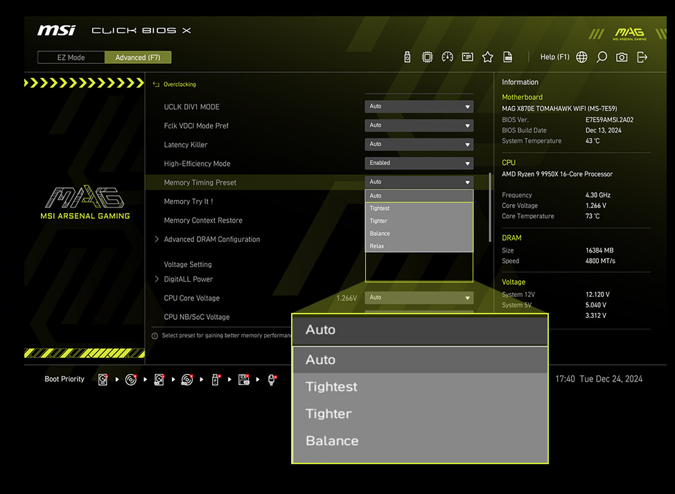 High-Efficiency Mode MAG X870E