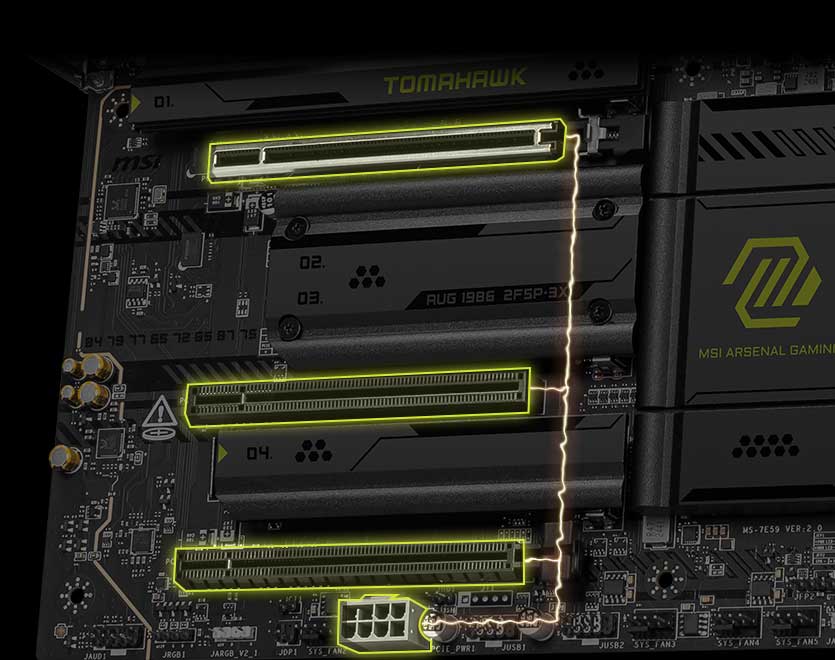 X870E Tomahawk wifi PCIe supplimental powerS