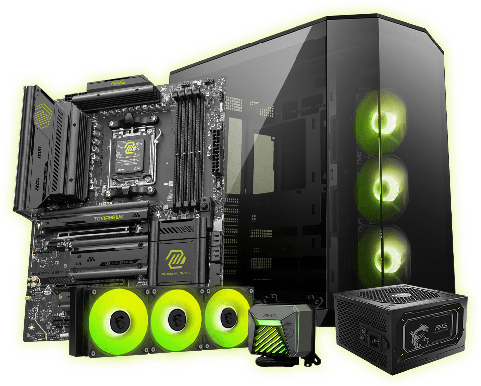 msi MAG x870e Tomahawk Max wifi with msi Componets