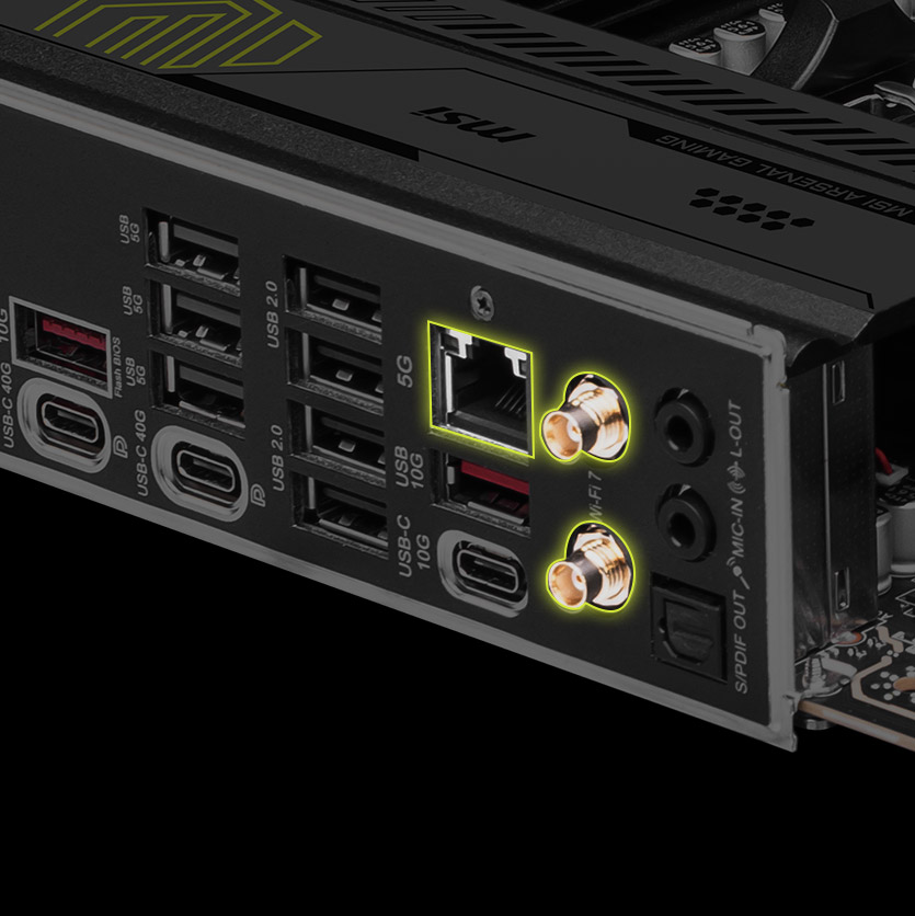 X870E Tomahawk wifi MSI HIGH-BANDWIDTH AND LOW-LATENCY NETWORK