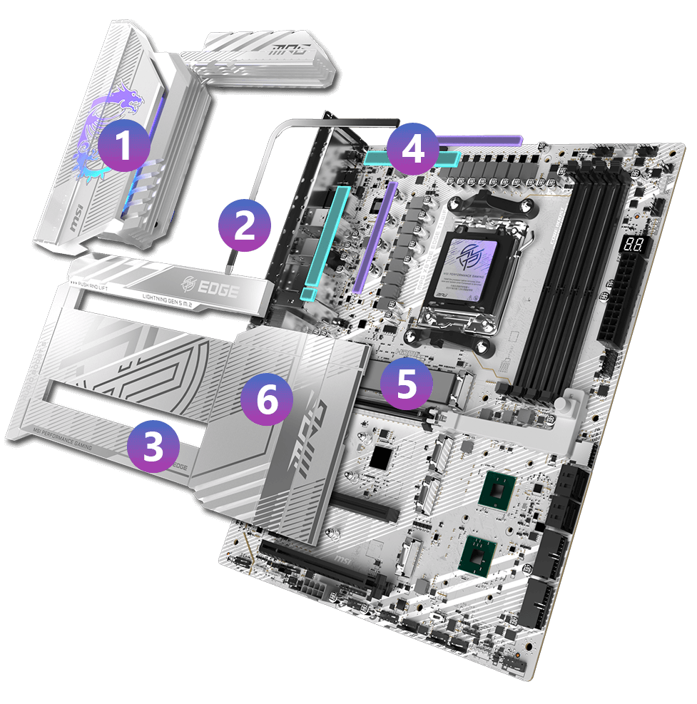 msi MPG X870E EDGE TI WIFI cooling overview mobile