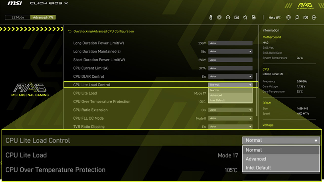 CPU Lite Load Control