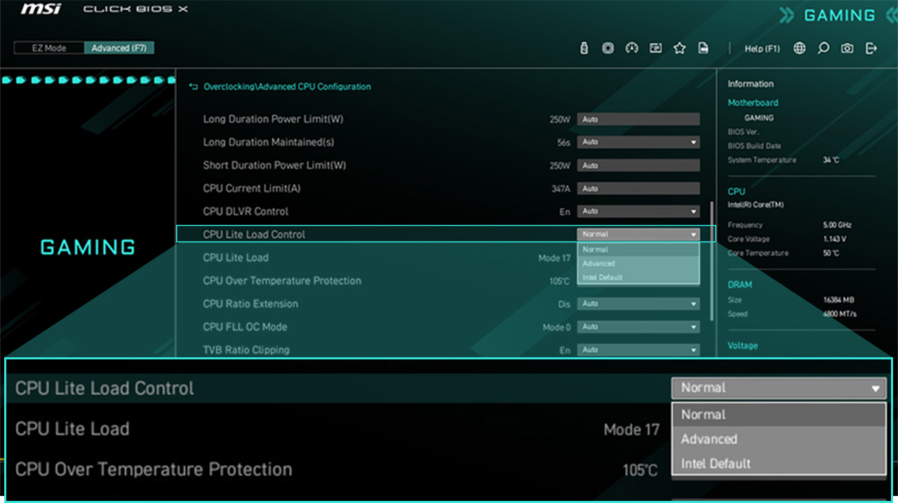 CPU Lite Load Control