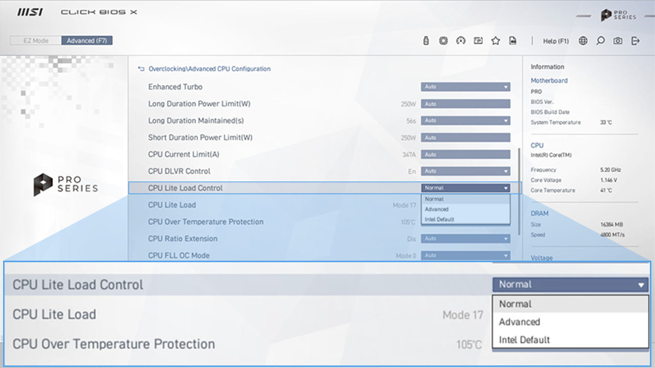 CPU Lite Load Control