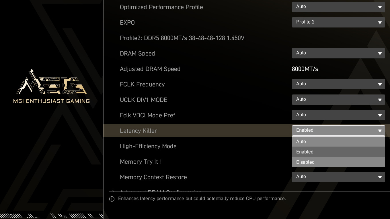 AMD 800 MEG Latency Killer