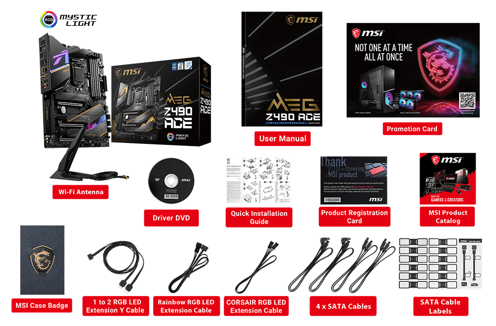 MSI MEG Z490 ACE box content