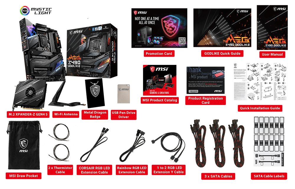 MSI MEG Z490 GODLIKE box content