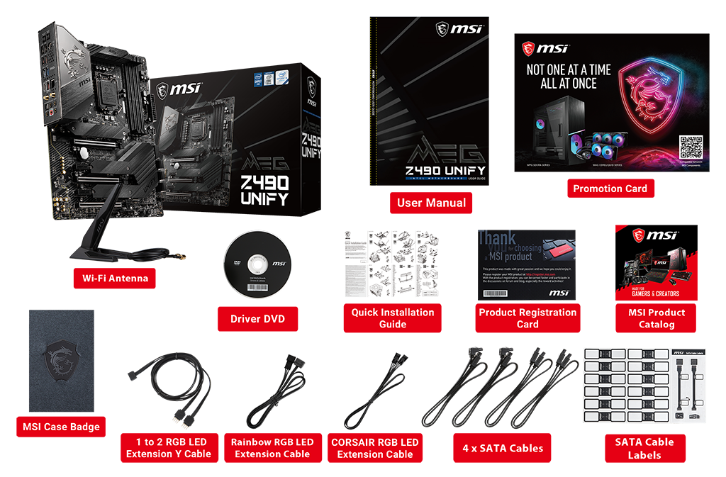 MSI MEG Z490 ACE box content