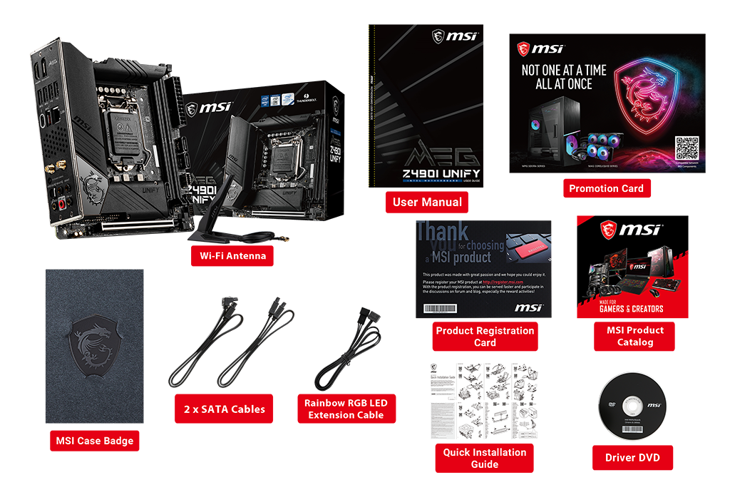 MSI MEG Z490I UNIFY box content