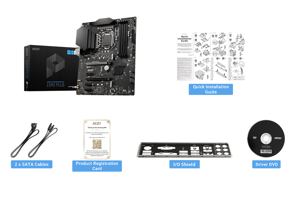 MSI Z590-A PRO box content