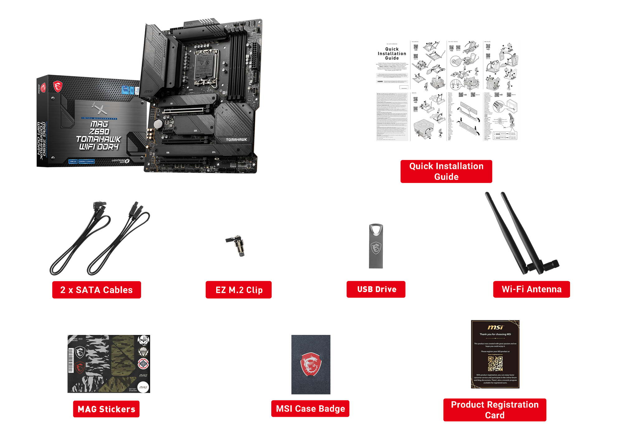 MAG Z690 TOMAHAWK WIFI DDR4 ​box content