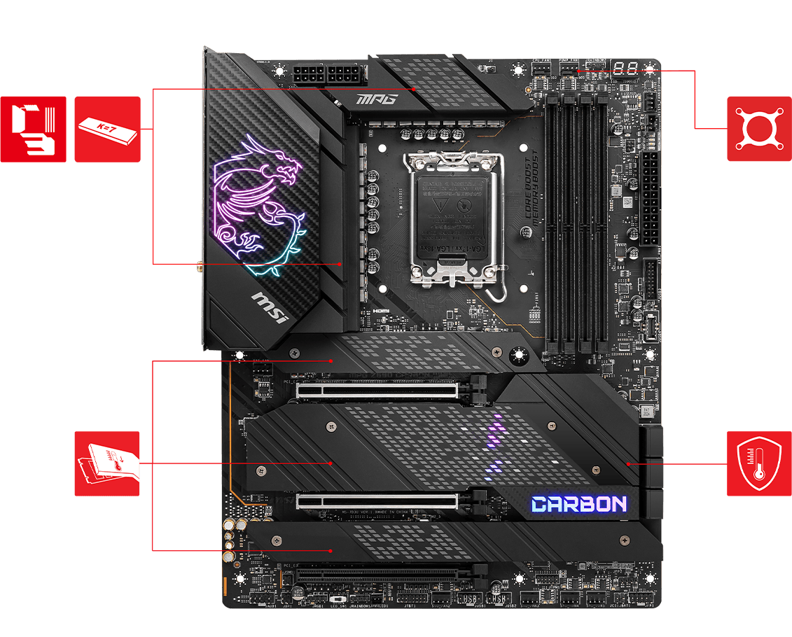 MPG Z690 GAMING CARBON WIFI motherboard