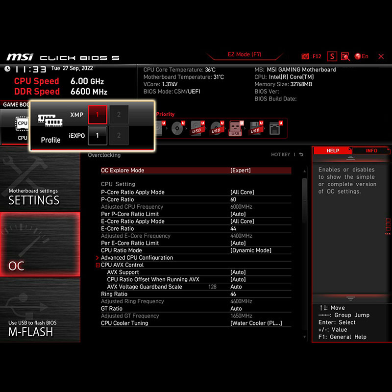 XMP and iEXPO Profiles