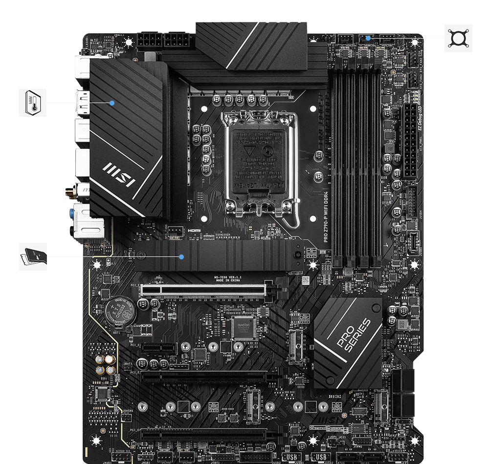 msi pro Z790-p ddr4 wifi stable features