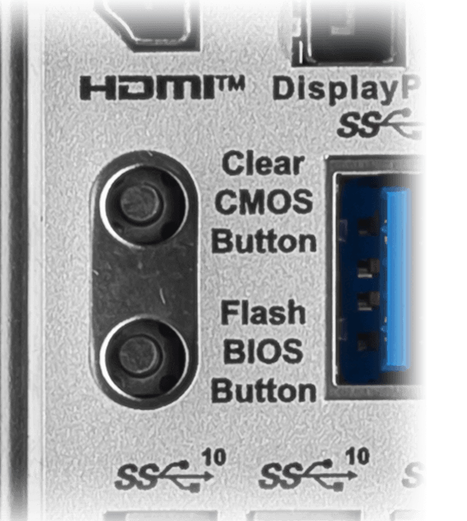 FLASH BIOS BUTTON / CLEAR CMOS BUTTON