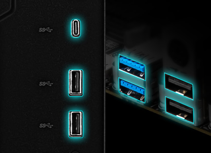 MSI Rear and Front USB ports