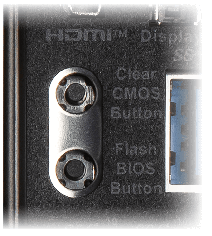 FLASH BIOS BUTTON / CLEAR CMOS BUTTON