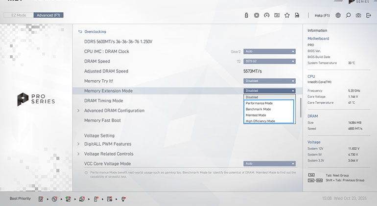 Msi Extension PRO Screen