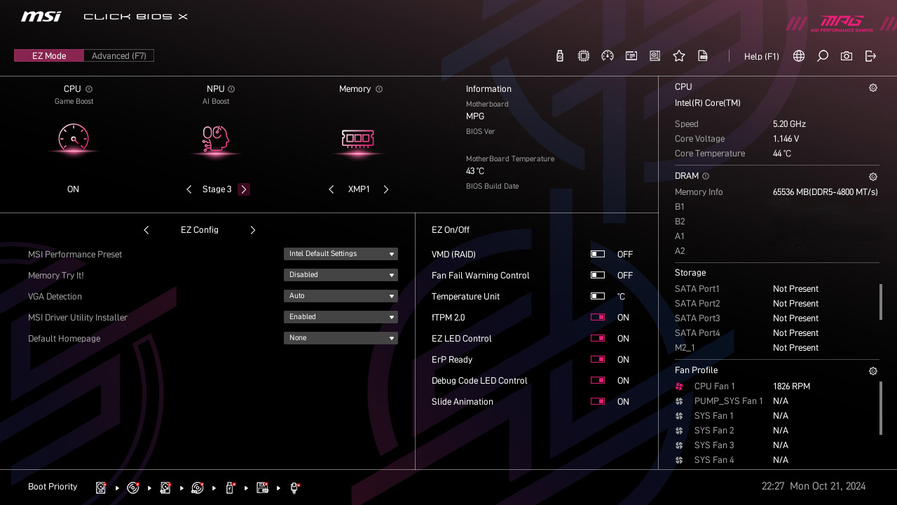 MSI MPG  OVERCLICKING